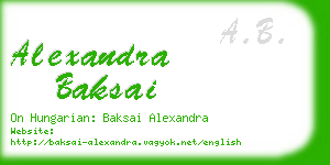 alexandra baksai business card